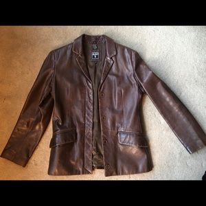 Brown leather jacket